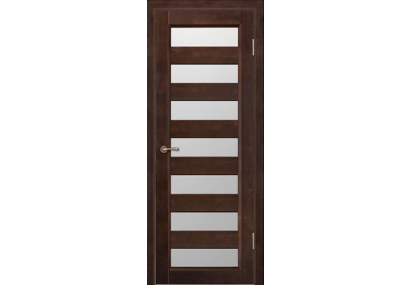 Дверь деревянная межкомнатная из массива ольхи, цвет Венге, Премьер плюс, со стеклом